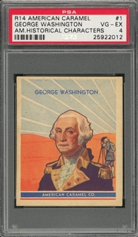 1930 R14 American Caramel Co. "American Historical Characters" #1 George Washington – PSA VG-EX 4